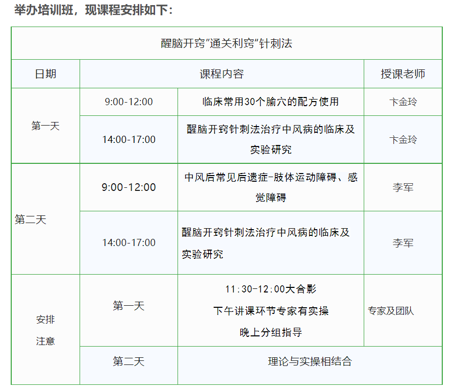 北京班石学敏醒脑开窍针灸班