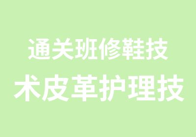 通关班修鞋技术皮革护理技术培训班