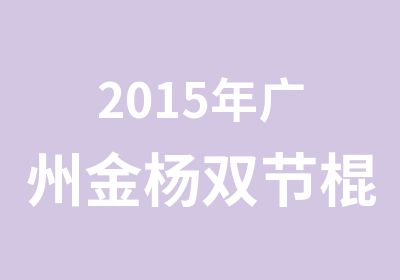 2015年广州金杨双节棍特训寒假培训班