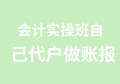 会计实操班自己代户做账报税