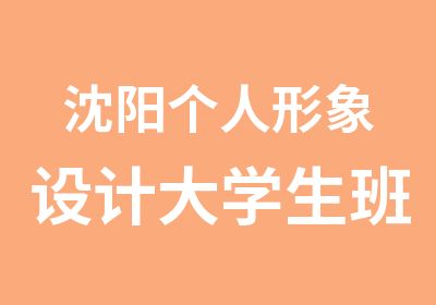 沈阳个人形象设计大学生班