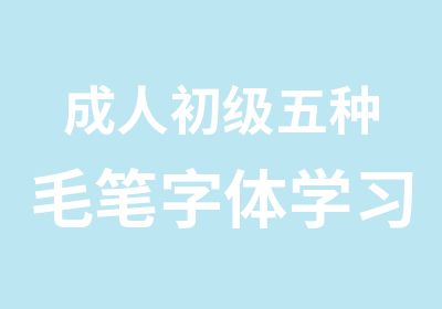 成人初级五种毛笔字体学习班