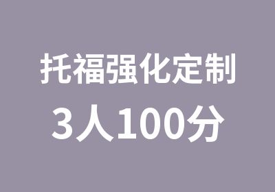 托福强化定制3人100分班（C）