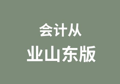 会计从业山东版