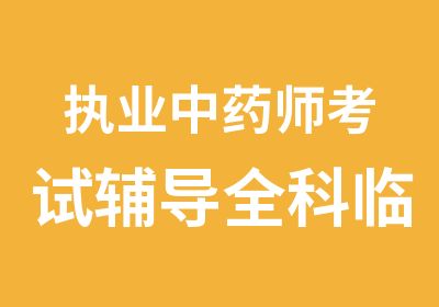 执业中药师考试辅导全科临考冲刺班