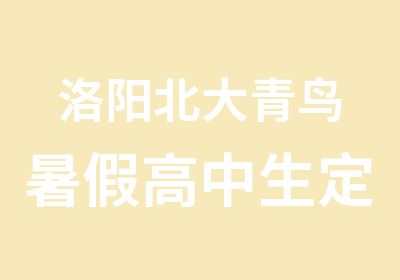 洛阳北大青鸟暑假高中生定制零基础高薪软件班招生中