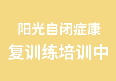 阳光自闭症康复训练培训中心