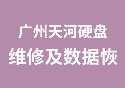 广州天河硬盘维修及数据恢复学习班