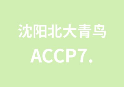沈阳北大青鸟ACCP7.0软件工程师培训