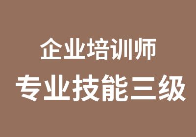 企业培训师专业技能三级