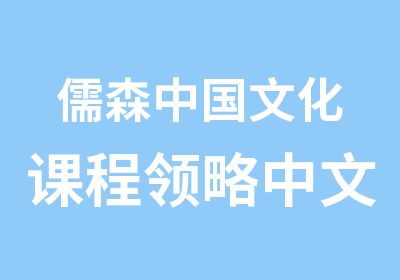 儒森中国文化课程领略中文学习的人文魅力