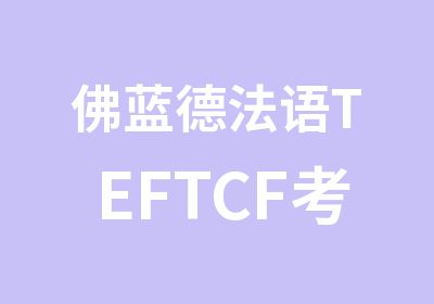 佛蓝德法语TEFTCF考试班