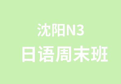 沈阳N3日语周末班