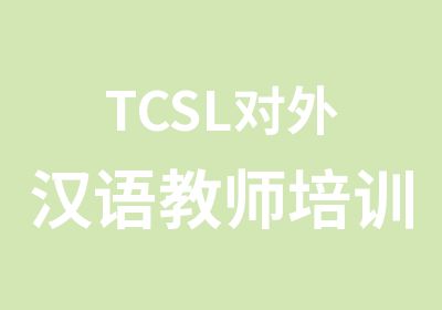 TCSL对外汉语教师培训班