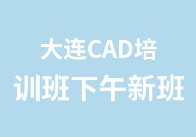 大连CAD培训班下午新班开课