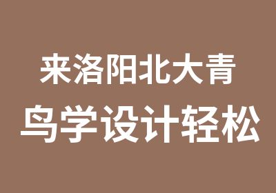 来洛阳北大青鸟学设计轻松高薪就业