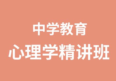 中学教育心理学精讲班