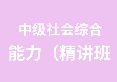 中级社会综合能力（精讲班+考点串讲班）