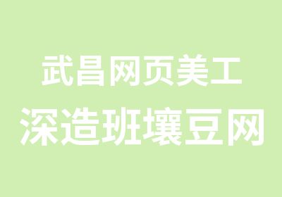 武昌网页美工深造班壤豆网页设计