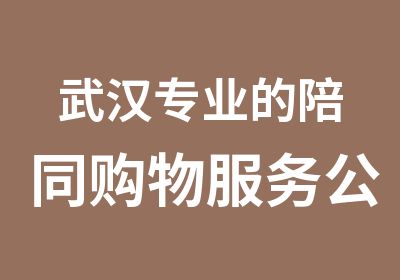 武汉专业的陪同购物服务公司陪逛街