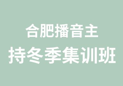 合肥播音主持冬季集训班