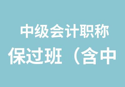 中级会计职称班（含中级三科精讲+冲刺+习题+考点预测+解析班+模考班）