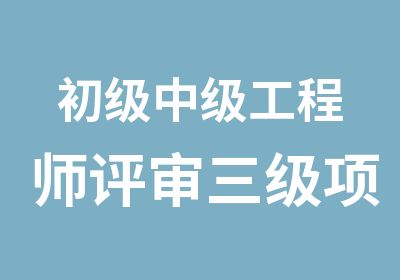 初级中级工程师评审三级项目经理