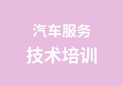 汽车服务技术培训