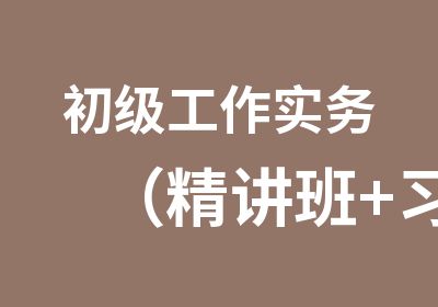 初级工作实务（精讲班+习题班）