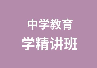 中学教育学精讲班