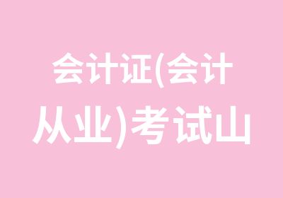 会计证(会计从业)考试山东版