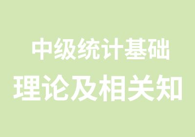 中级统计基础理论及相关知识和统计工作实务