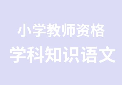 小学教师资格学科知识语文精讲班统考