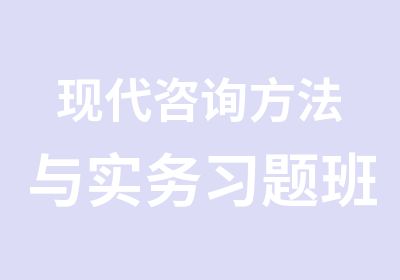 现代咨询方法与实务习题班