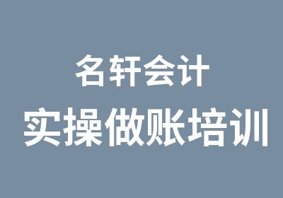 名轩<em>会计</em>实操做账培训