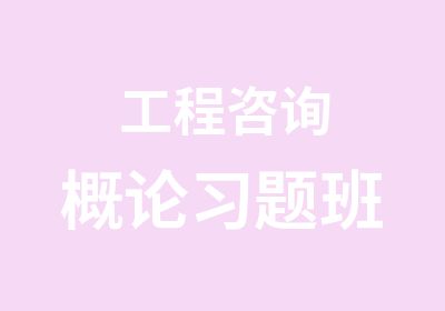 工程咨询概论习题班