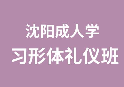 沈阳成人学习形体礼仪班