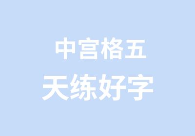 中宫格五天练好字