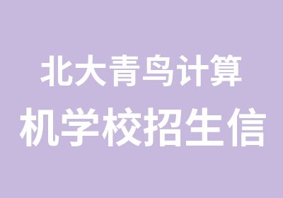 北大青鸟计算机学校招生信息