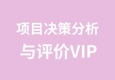 项目决策分析与评价VIP辅导班