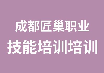 成都匠巢职业技能培训培训中心