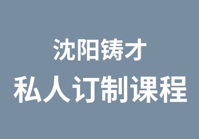 沈阳铸才私人订制课程