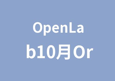 OpenLab10月Oracle课程