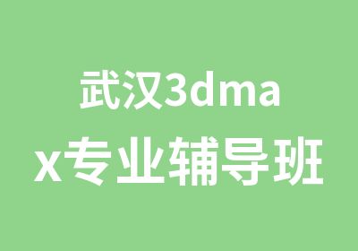 武汉3dmax专业辅导班