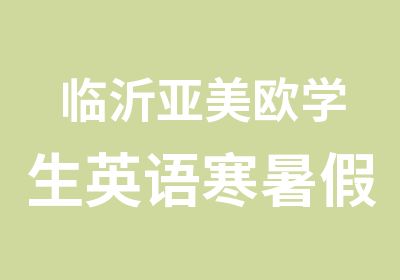 临沂亚美欧学生英语寒暑假班