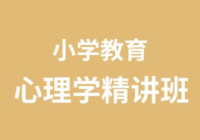 小学教育心理学精讲班