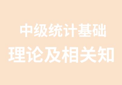 中级统计基础理论及相关知识精讲班