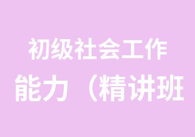 初级社会工作能力（精讲班+习题班）