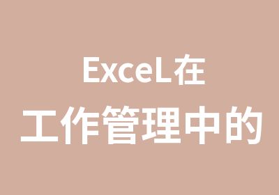 ExceL在工作管理中的应用定制版