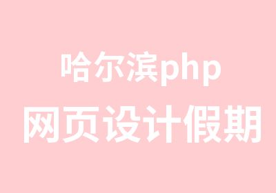 哈尔滨php网页设计假期体验营现报名中